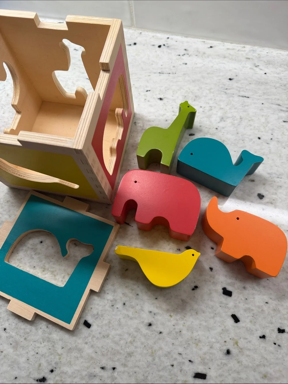 DwellStudio Zoo Wooden Shape Sorter | Vintage Toddler Toy